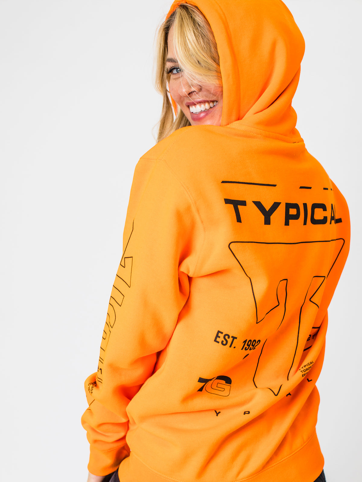 womens orange hoodie